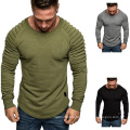 2021 Oversized  Autumn Large Size New Solid Color Neckline Inverted Triangle Logo Shoulder Pleat Men's plus-size hoodies